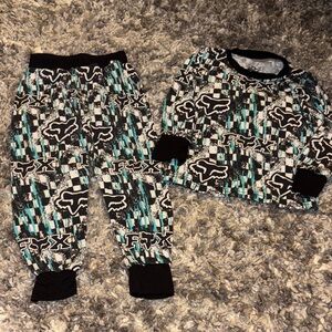 Kids Pajamas Set - Black and Blue 2t bamboo fox racing
